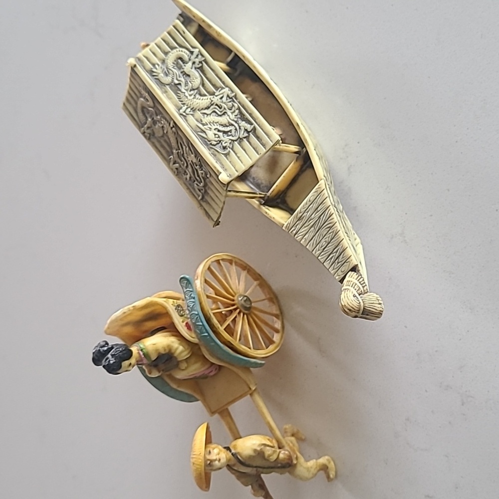 Vintage Japanese Rickshaw and boat